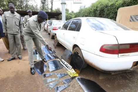 Vehicle parts that were recovered by police in Litein, Kericho County. October 2019.